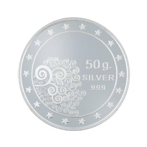 50 Gram Flower Silver Coin (999 Purity)