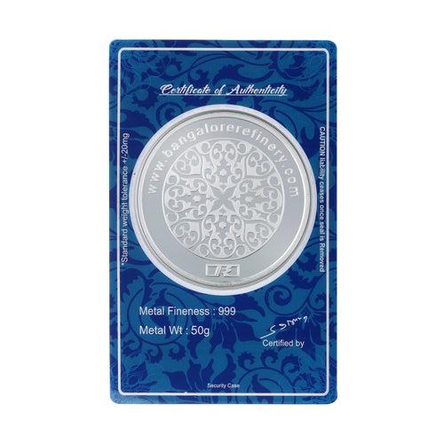 50 Gram Flower Silver Coin (999 Purity)