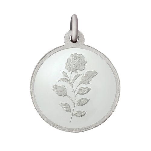 5 gm Round Rose Silver Pendant(999 Purity)