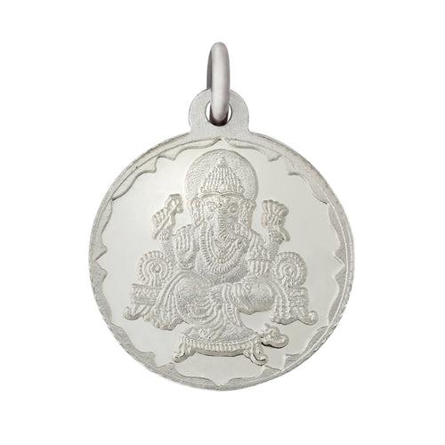 5 gm Round Ganesh Silver Pendant(999 Purity)