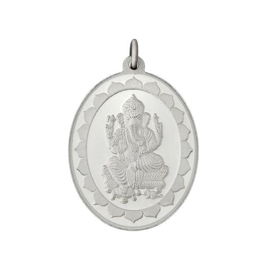 10 gm Oval Ganesh Silver Pendant(999 Purity)
