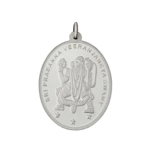 10 gm Oval Hanuman Silver Pendant(999 Purity)