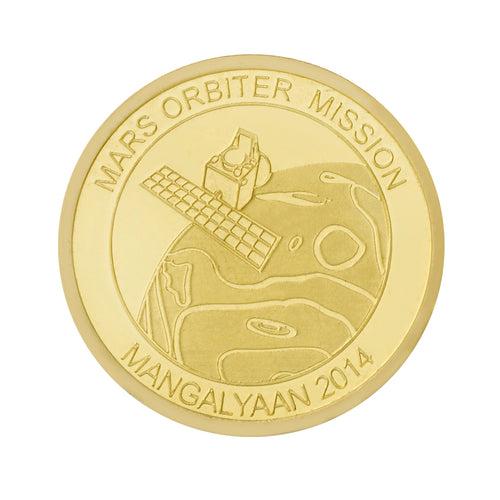 5 Gram 24kt (999 Purity) Mars Orbiter Mission / Mangalyaan Gold Coin