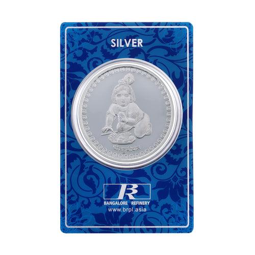 50 Gram Lord Bala Krishna Silver Coin (999 Purity)