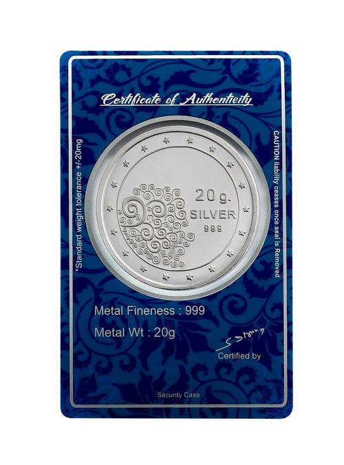 20 Gram Flower Silver Coin (999 Purity)