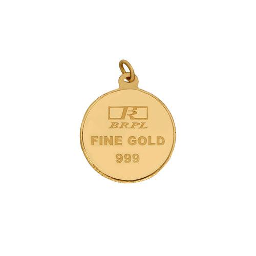 2 Gm Round Lakshmi 24k (999) Yellow Gold Pendant