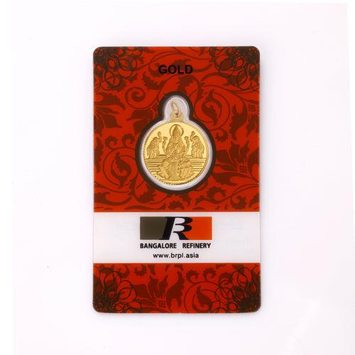 2 Gm Round Lakshmi 24k (999) Yellow Gold Pendant