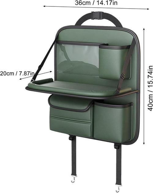 Car Back seat Organizer With Tray - Green