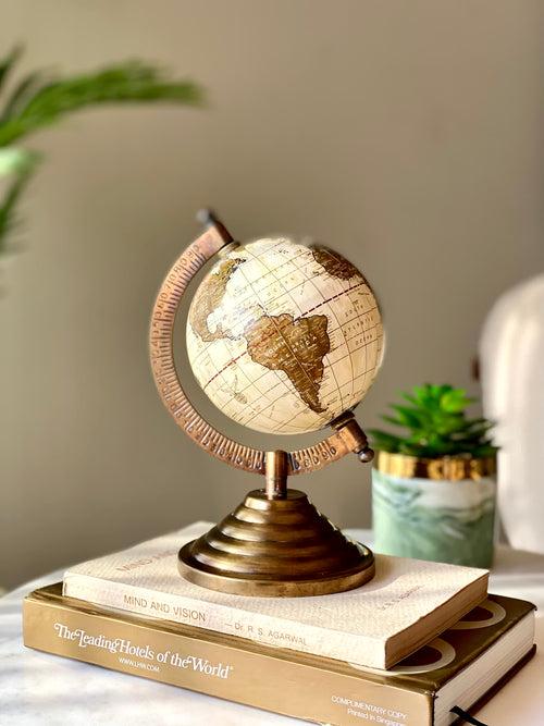 Darwin Globe - Beige & Antique Brown