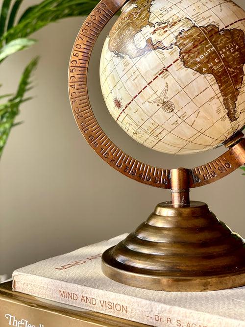 Darwin Globe - Beige & Antique Brown