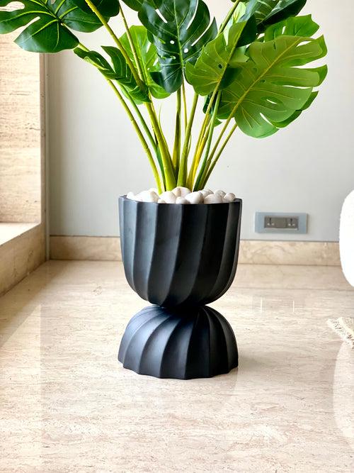 Venus Reversible Planter - Black (Only For Mumbai)