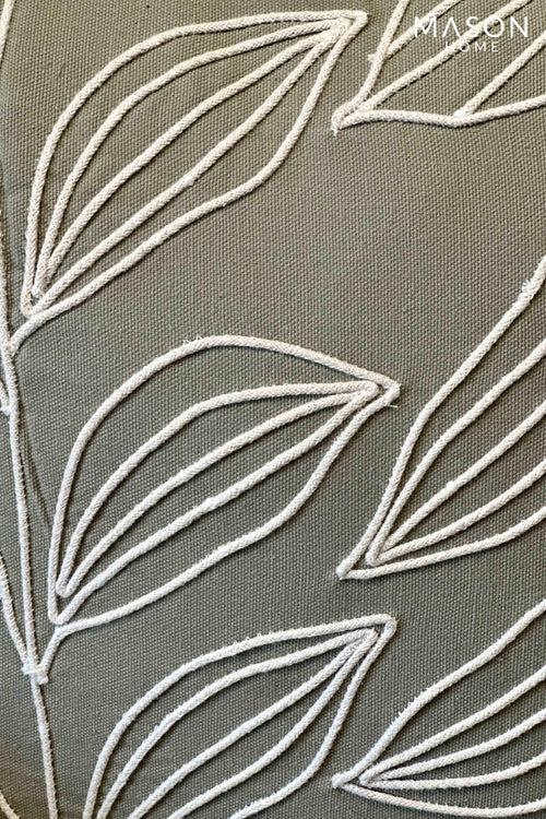 Sage Green & Cream Leaf Dori Cushion Cover