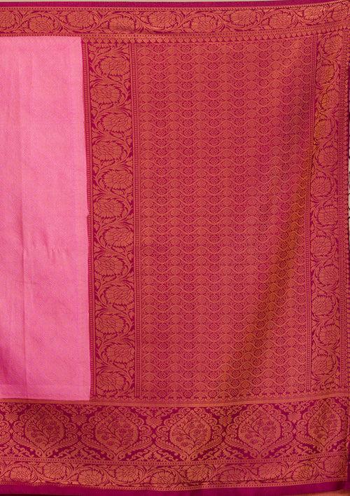 Pink Zariwork Soft Silk Saree