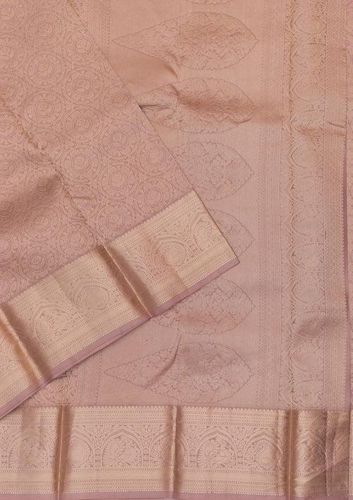 Light Brown Zariwork Pure Silk Saree