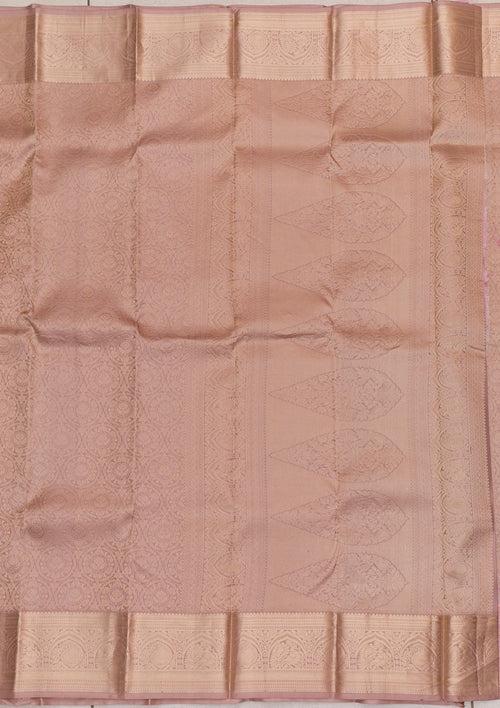 Light Brown Zariwork Pure Silk Saree