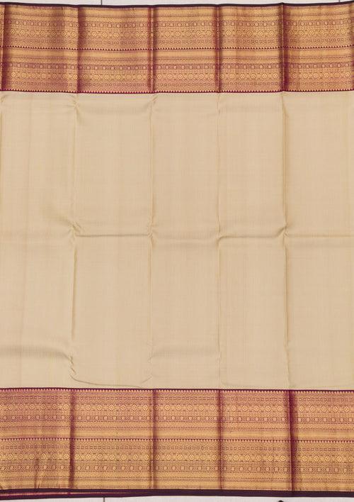 Cream Zariwork Pure Silk Saree