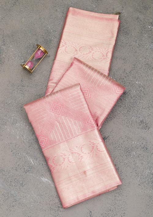 Pink Zariwork Pure Silk Saree