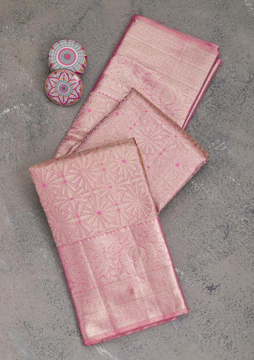 Pink Zariwork Pure Silk Saree