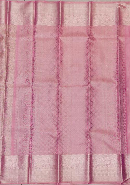 Pink Zariwork Pure Silk Saree