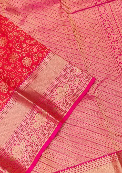 Maroon Zariwork Pure Silk Saree