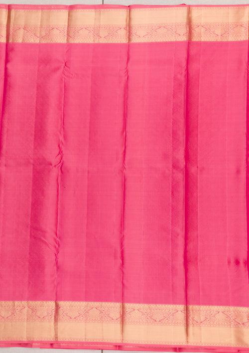 Onion Pink Zariwork Pure Silk Saree