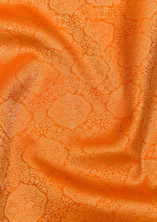 Orange Zariwork Pure Silk Saree