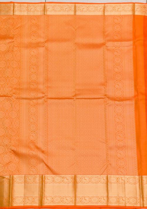 Orange Zariwork Pure Silk Saree