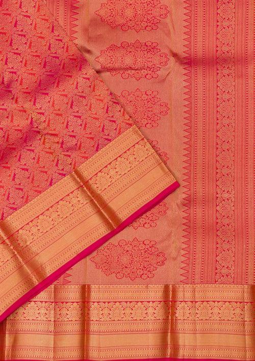 Orange Zariwork Pure Silk Saree