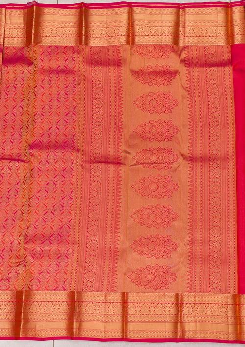 Orange Zariwork Pure Silk Saree