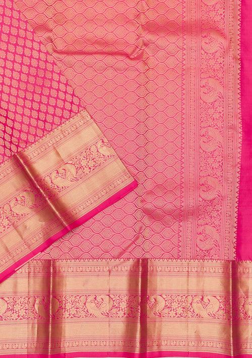 Pink Zariwork Pure Silk Saree