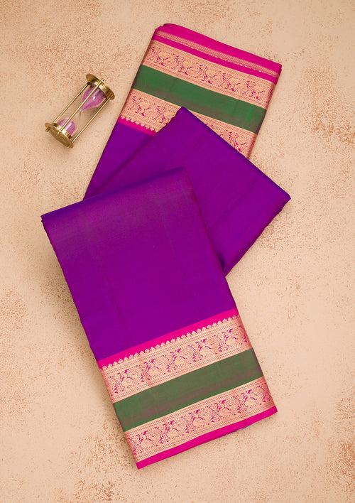 Purple Zariwork Pure Silk Saree