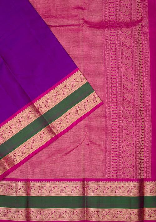 Purple Zariwork Pure Silk Saree