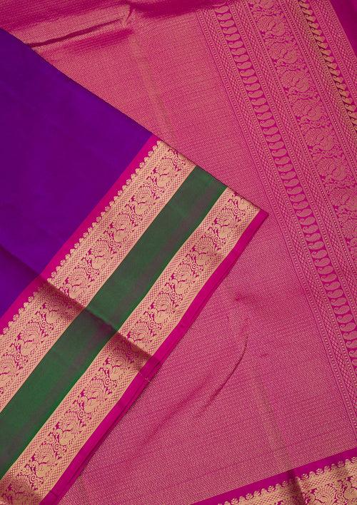 Purple Zariwork Pure Silk Saree