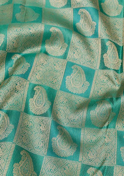 Rama Green Zariwork Pure Silk Saree