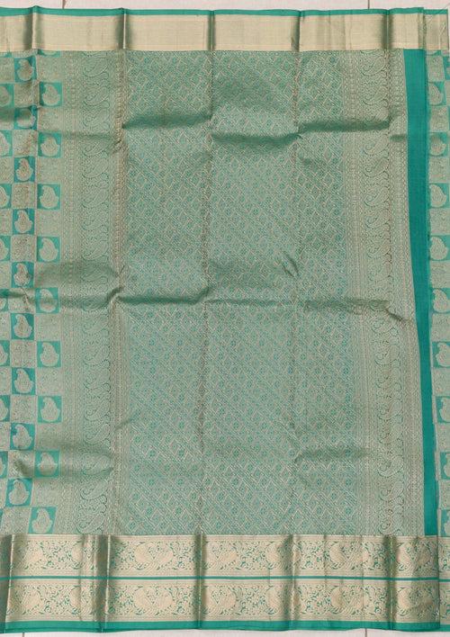 Rama Green Zariwork Pure Silk Saree