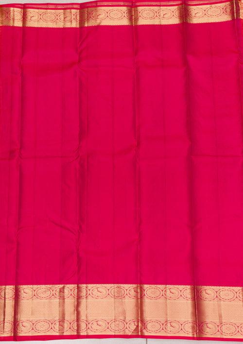 Rani Pink Zariwork Pure Silk Saree