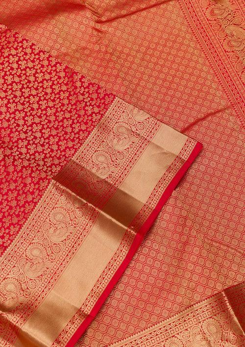 Red Zariwork Pure Silk Saree