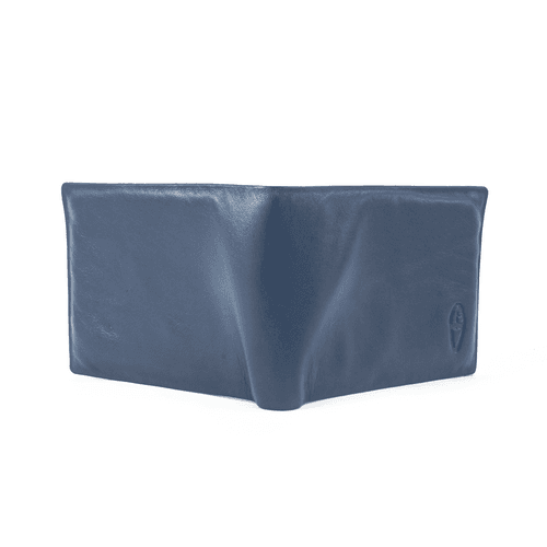 Seamless Elegance: RFID-Protected Stitchless NAPPA Leather Wallets - Blue