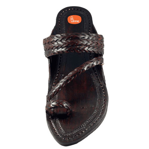 Burge - Dark Brown Kolhapuri Chappal For Men