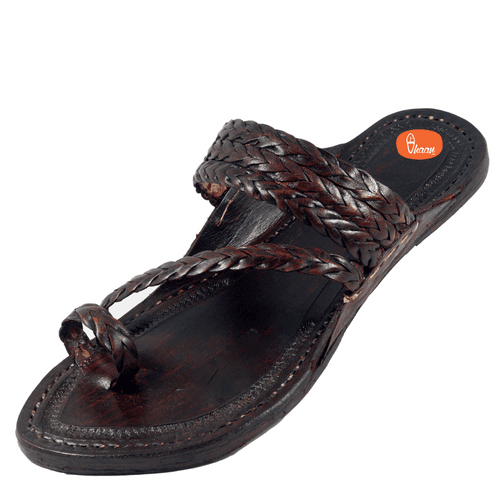 Burge - Dark Brown Kolhapuri Chappal For Men