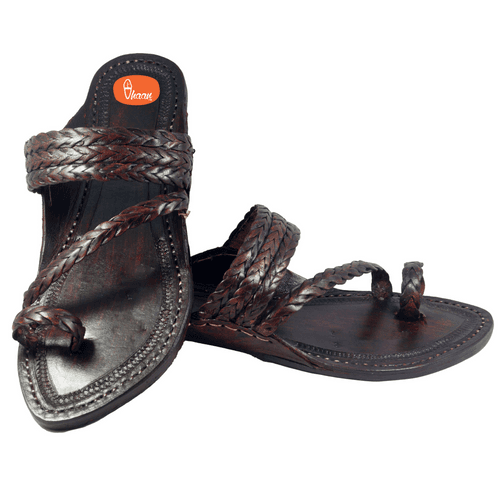 Burge - Dark Brown Kolhapuri Chappal For Men