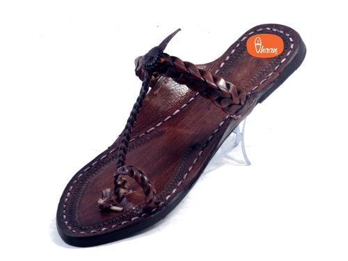 Single Wadi Dark Brown Ladies Kolhapuri Chappal