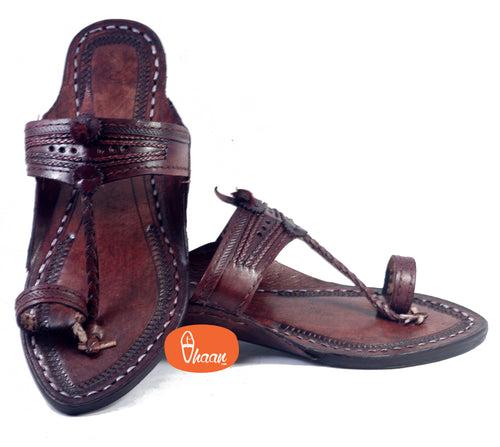 Lal Gonda Dark Brown Ladies Kolhapuri Chappal