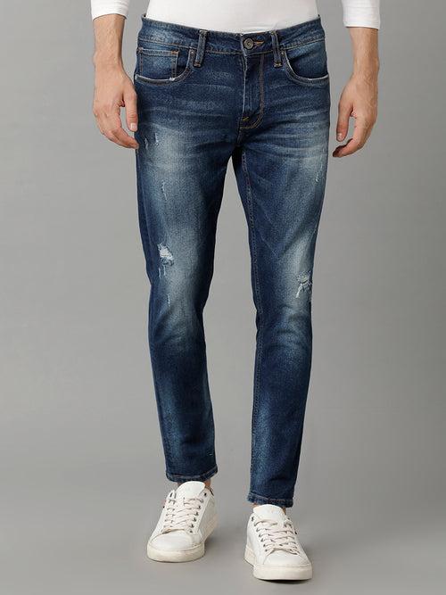 Voi Jeans Men Low Distress Heavy Fade Stretchable Cotton Jeans