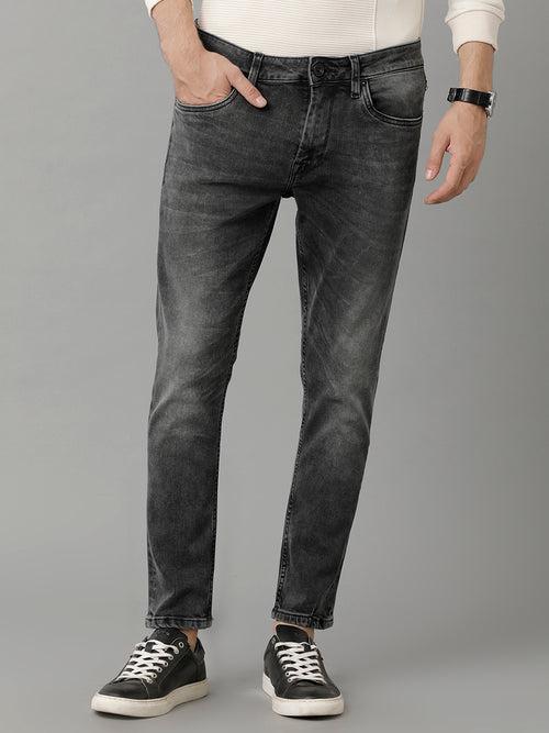 Voi Jeans Men Mid-Raise Clean Look Heavy Fade Stretchable Jeans