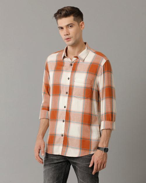 Voi Jeans Slim Fit Opaque Checked Pure Cotton Casual Shirt