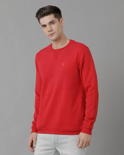 Voi Jeans Mens Regular Fit Red Sweatshirt