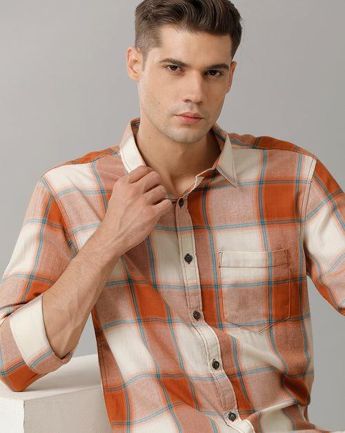 Voi Jeans Slim Fit Opaque Checked Pure Cotton Casual Shirt