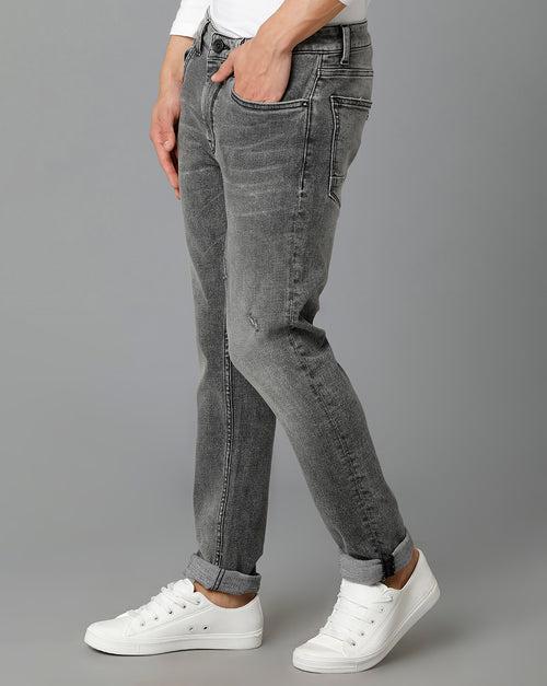 Voi Jeans Men Skinny Fit Light Fade Whiskers Jeans