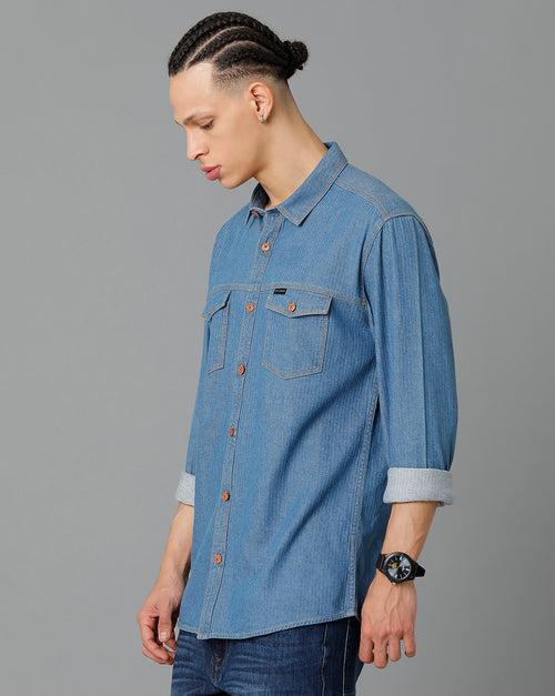 Voi Jeans Mens Ecru Checks Slim Fit Shirt